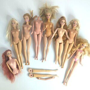 Assorted Barbie Dolls For Fodder Parts Repairs Nude Various Conditions Lot of 8